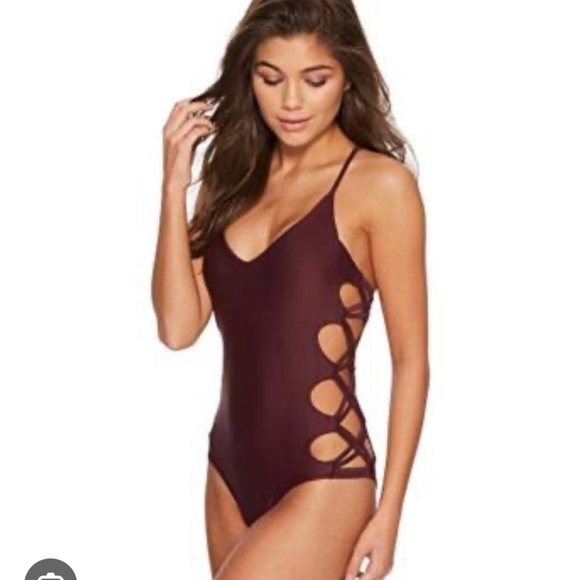 Body Glove Burgundy and Teal One Piece Swimsuits - Picture 1 of 3